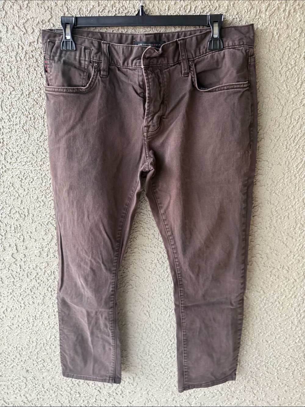 John Varvatos Bowery Slim Straight Brown Pants